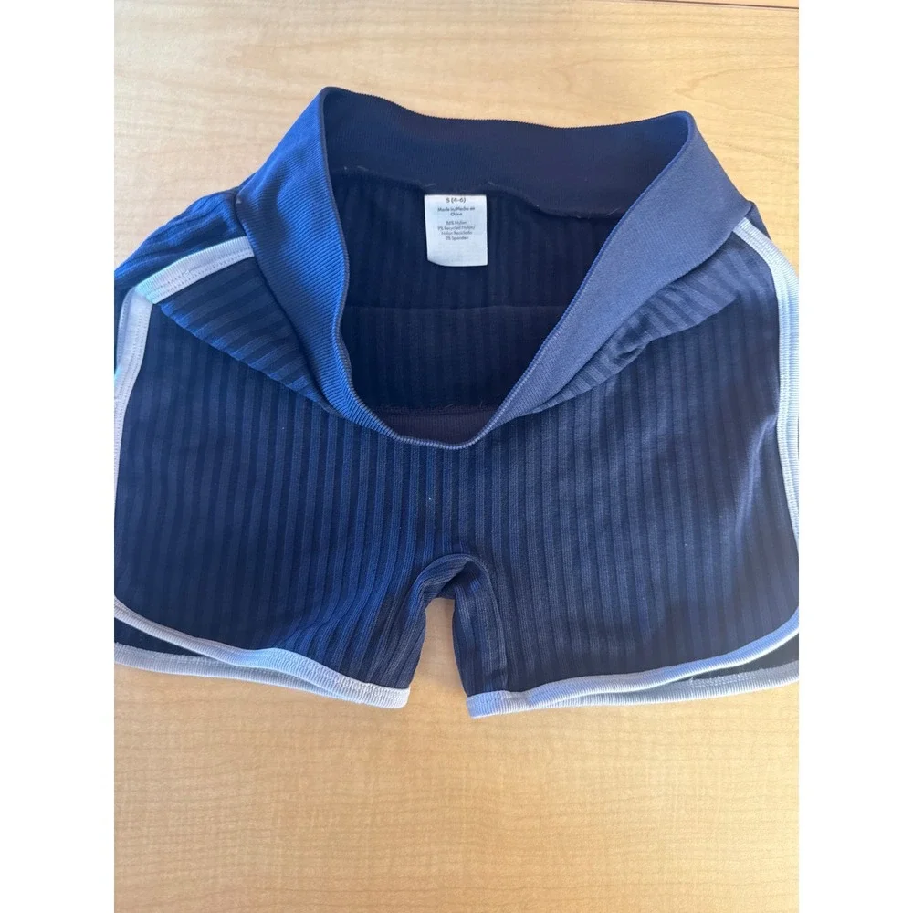 No Boundaries Girls Navy Blue Ribbed Dolphin Shorts Size‎ S 4-6 Athletic Retro